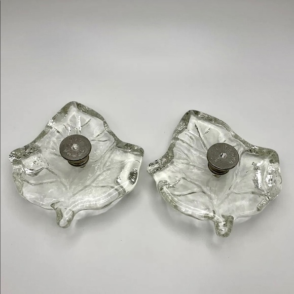 Gorgeous Metal and Murano Glass Knobs Blue and Clear - Picture 6 of 12